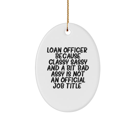 Funny Loan Officer Gifts from Men to Friends, Christmas Unique Gifts for Loan Officer, Oval Ornament - Image 1