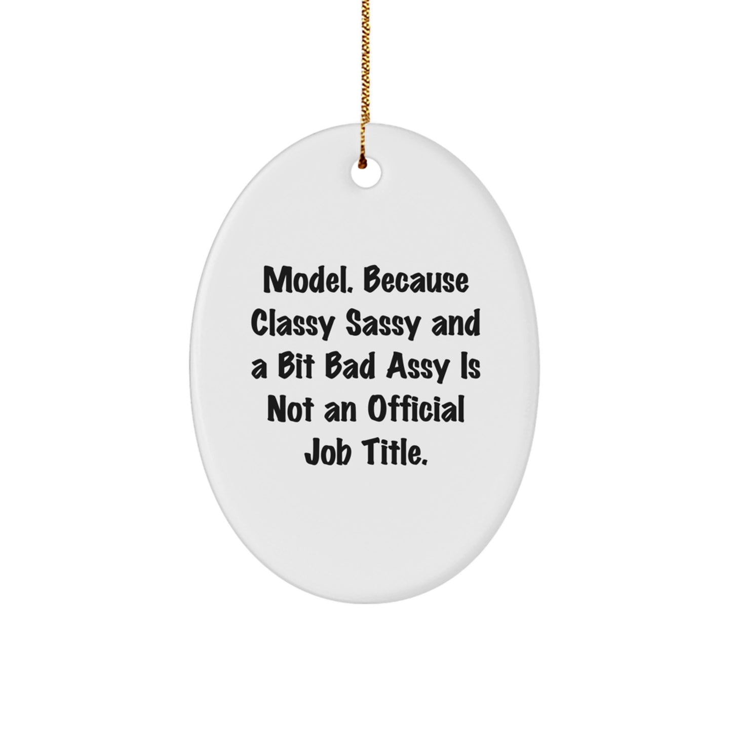 Christmas Unique Gift Model Oval Ornament for Her Present Classy Sassy Assy - Image 1