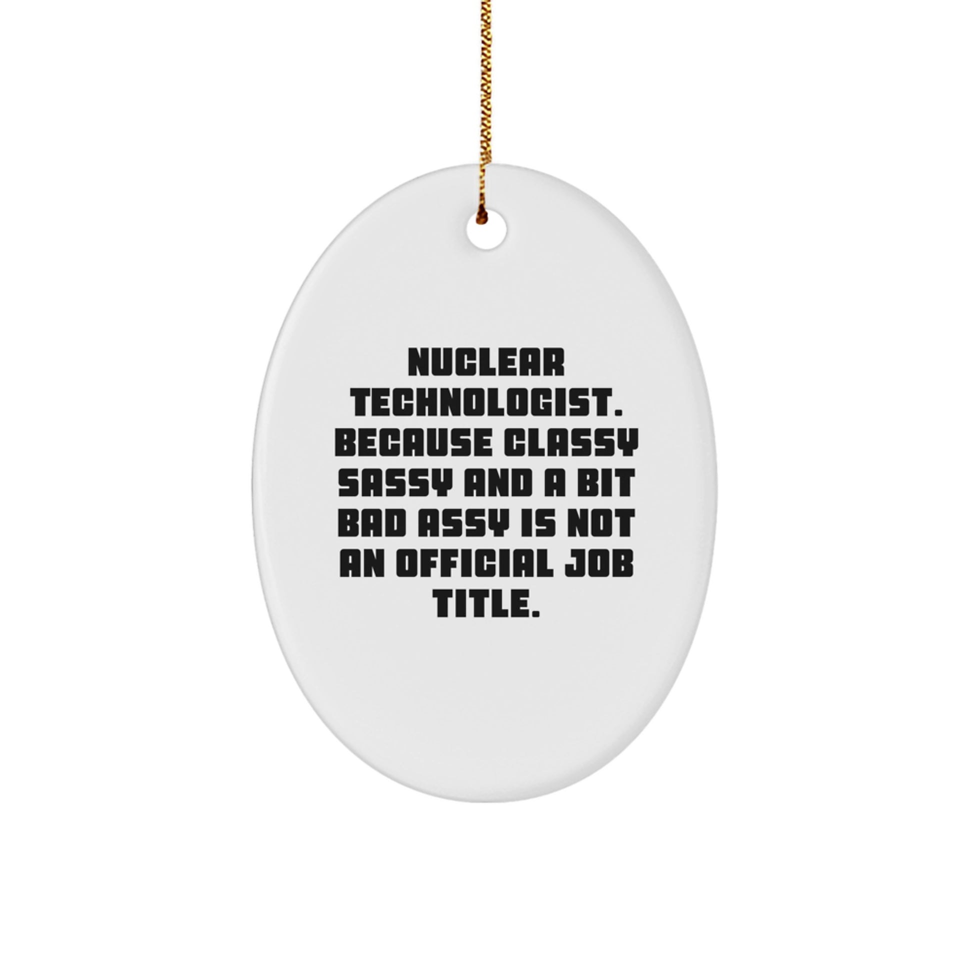 Funny Nuclear Technologist Oval Ornament Gifts from Friends, Coworkers, Family for Christmas Unique Presents - Image 1