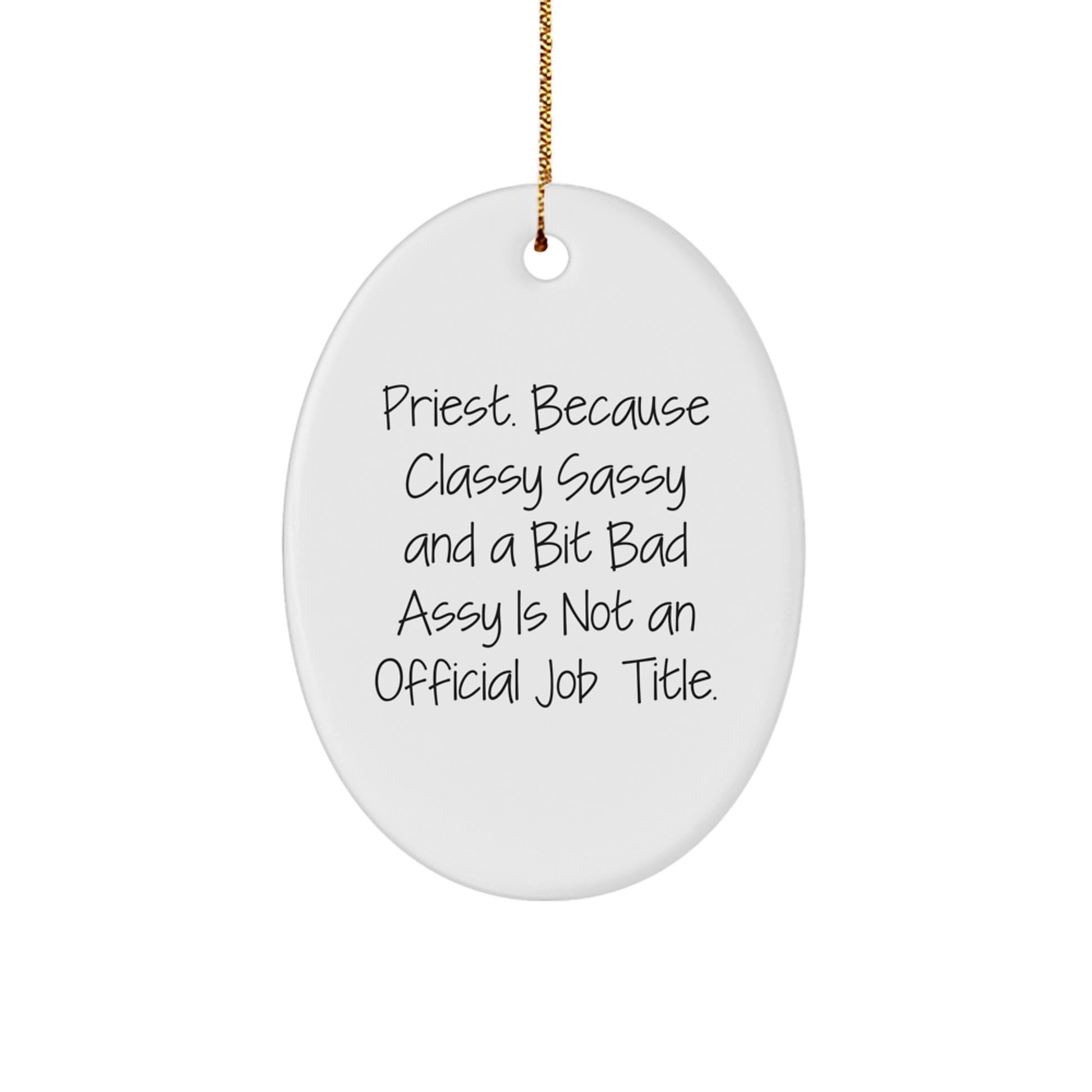 Funny Priest Oval Ornament Gifts for Men, Gifts from Family to Priest, Christmas Unique - Image 1