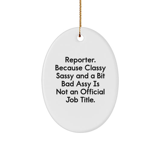 Bold Reporter Keepsake Holiday Christmas Ornament for Him Gift - Image 1