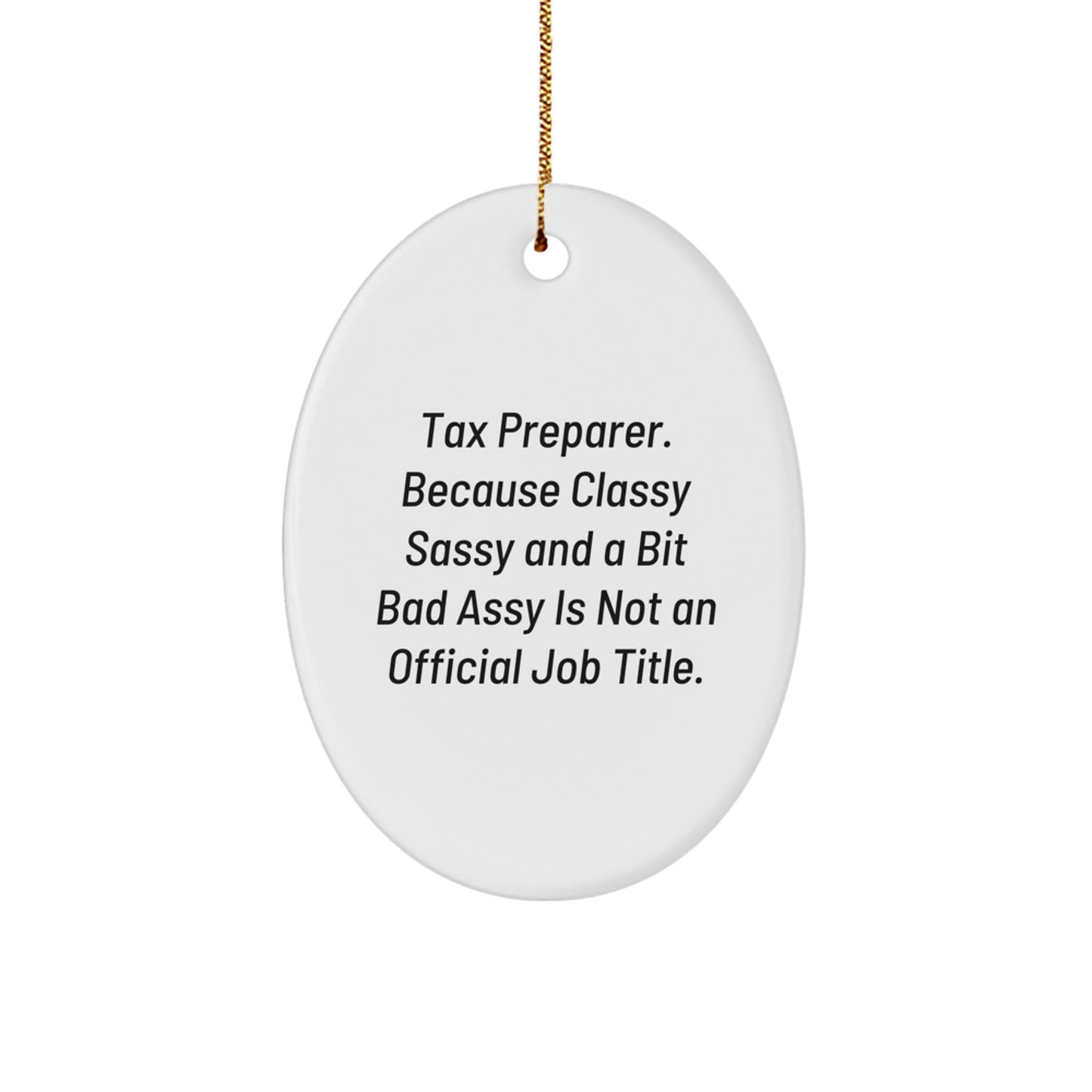 Funny Tax Preparer Gifts from Men to Women, Oval Ornament for Christmas Unique Gifts - Image 1