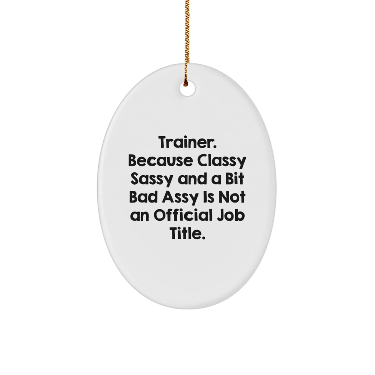 Christmas Unique Gift Surprise Funny Trainer Oval Ornament for Teens - Image 1