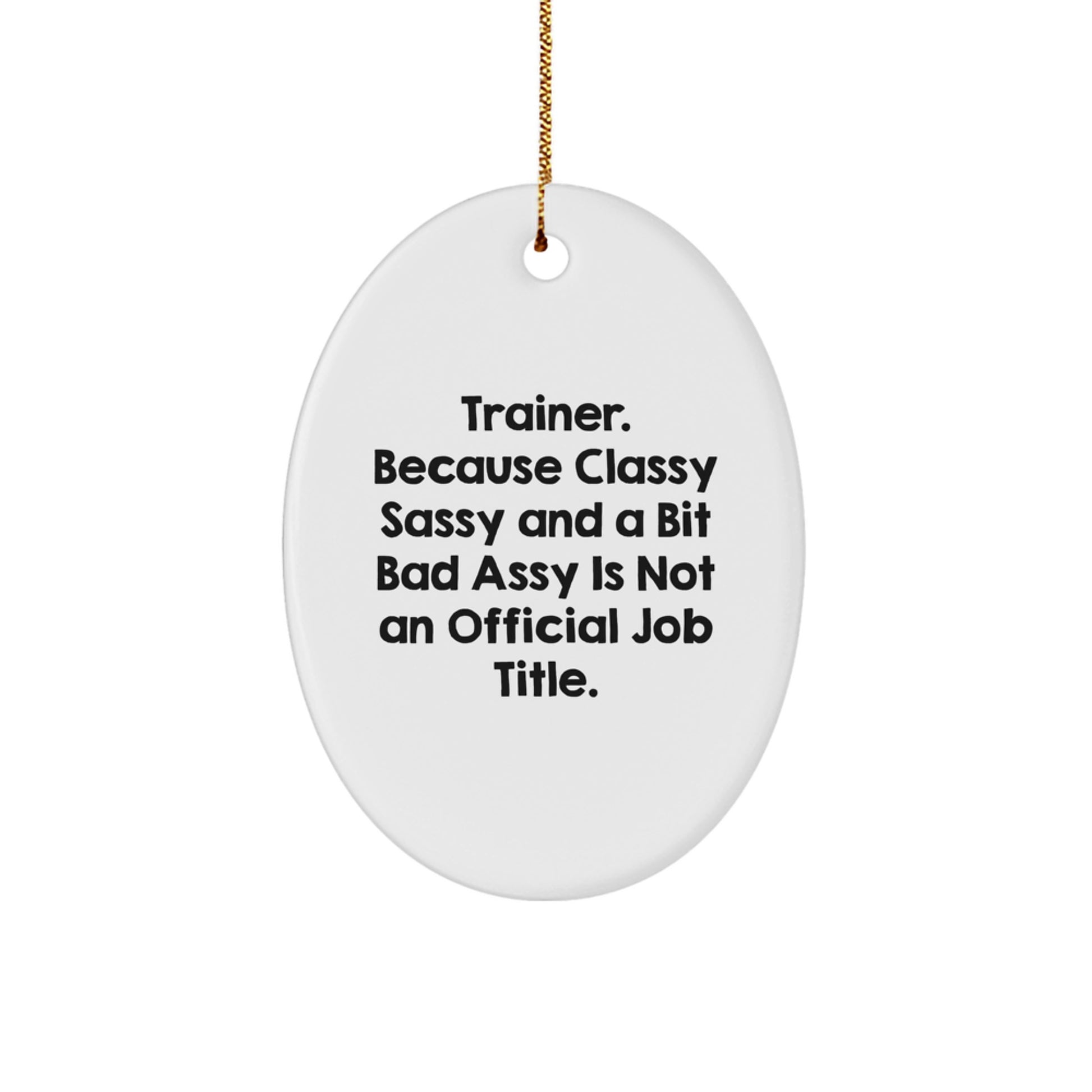 Christmas Unique Gift Surprise Funny Trainer Oval Ornament for Teens - Image 1