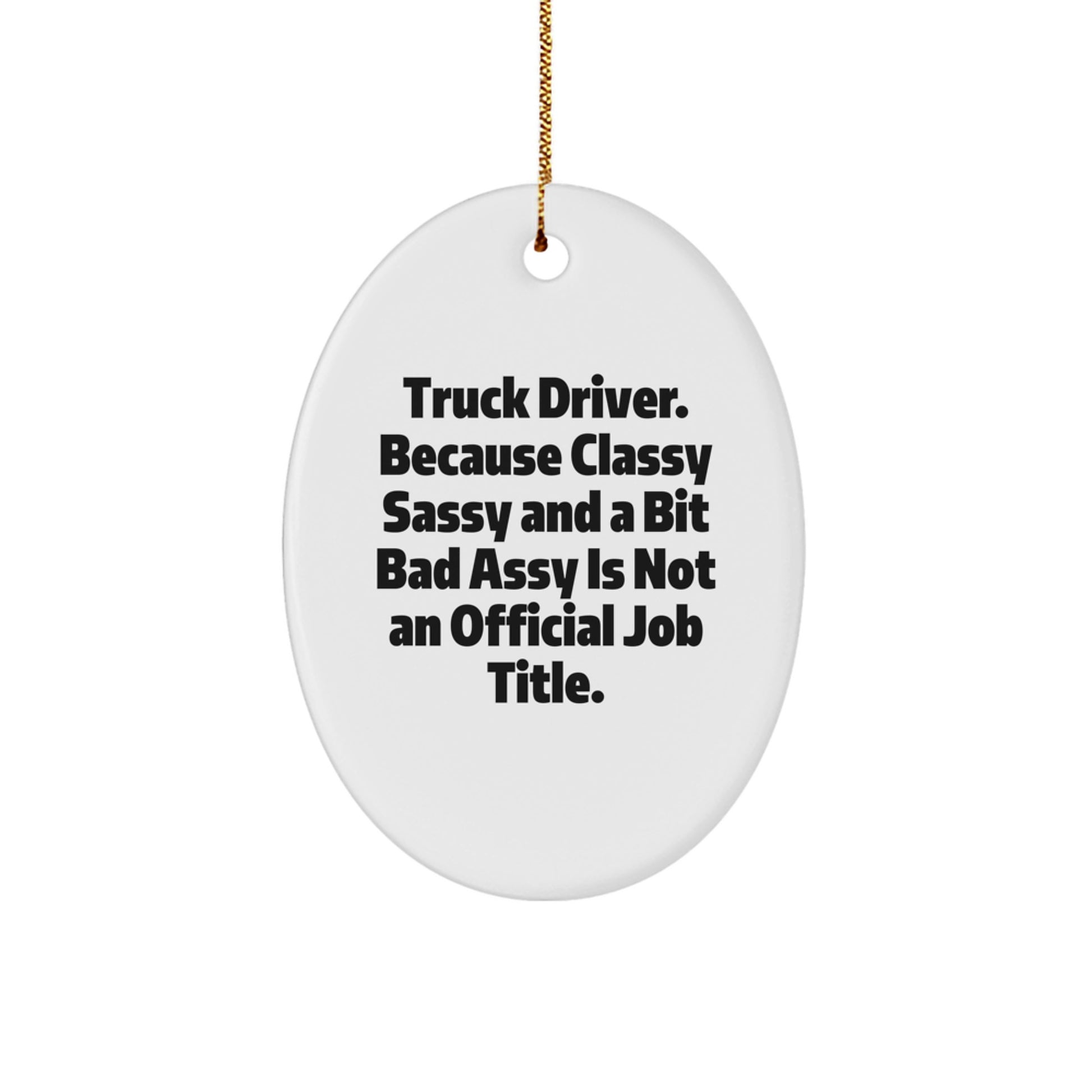 Funny Truck Driver Gifts for Him - Oval Ornament, Truck Driver Christmas Unique Gifts from Friends, Family, Coworkers - Image 1