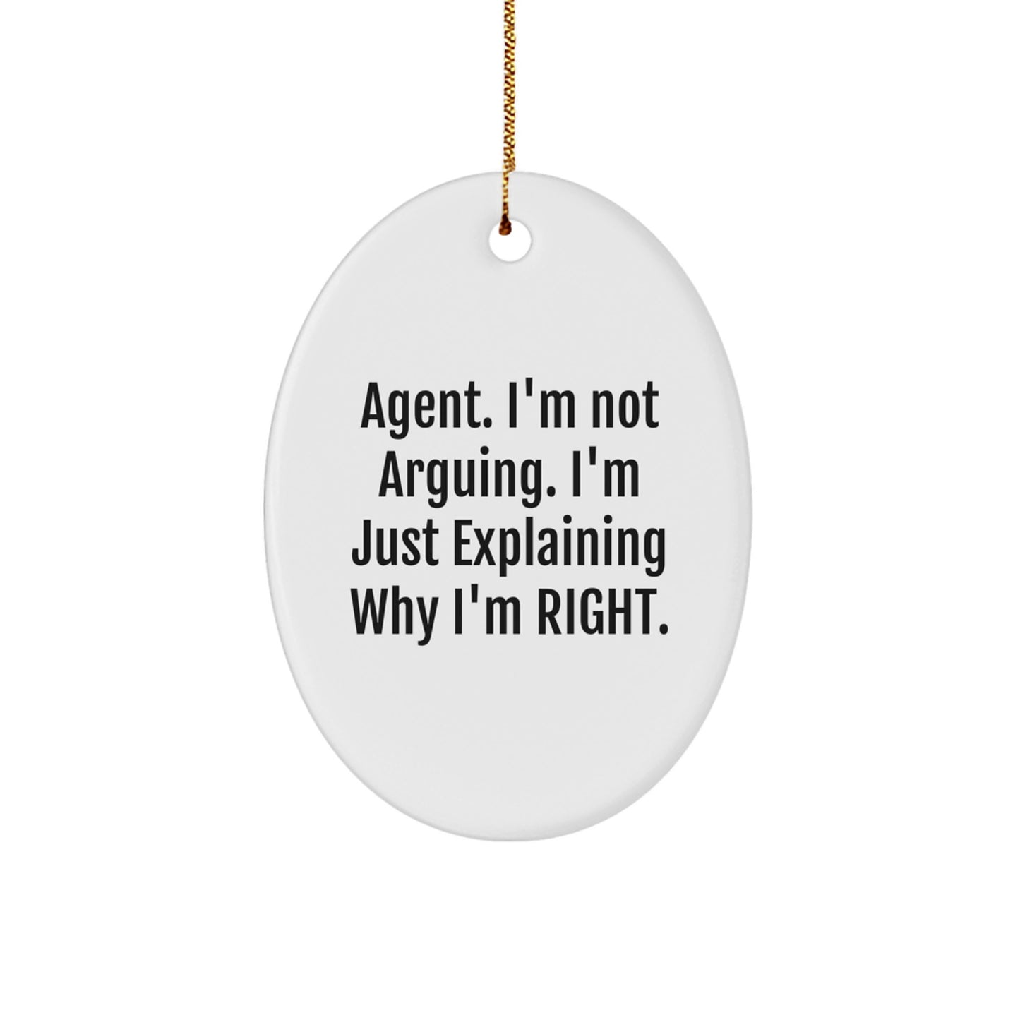Funny Agent Oval Ornament Gifts from Friends for Agent Christmas Unique - Image 1