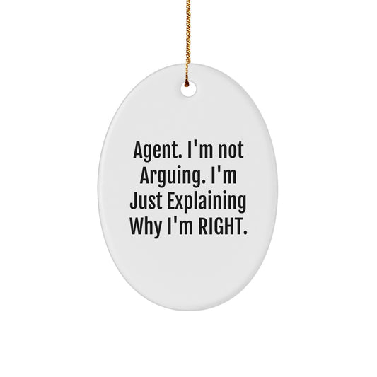 Funny Agent Oval Ornament Gifts from Friends for Agent Christmas Unique - Image 1