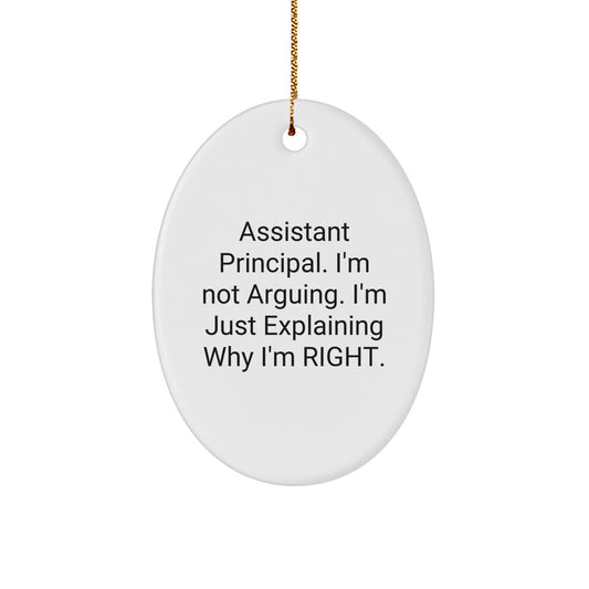 Funny Assistant Principal Gifts for Men - Oval Ornament Christmas Unique Decorations from Friends - Gifts for Assistant Principal Men - Image 1
