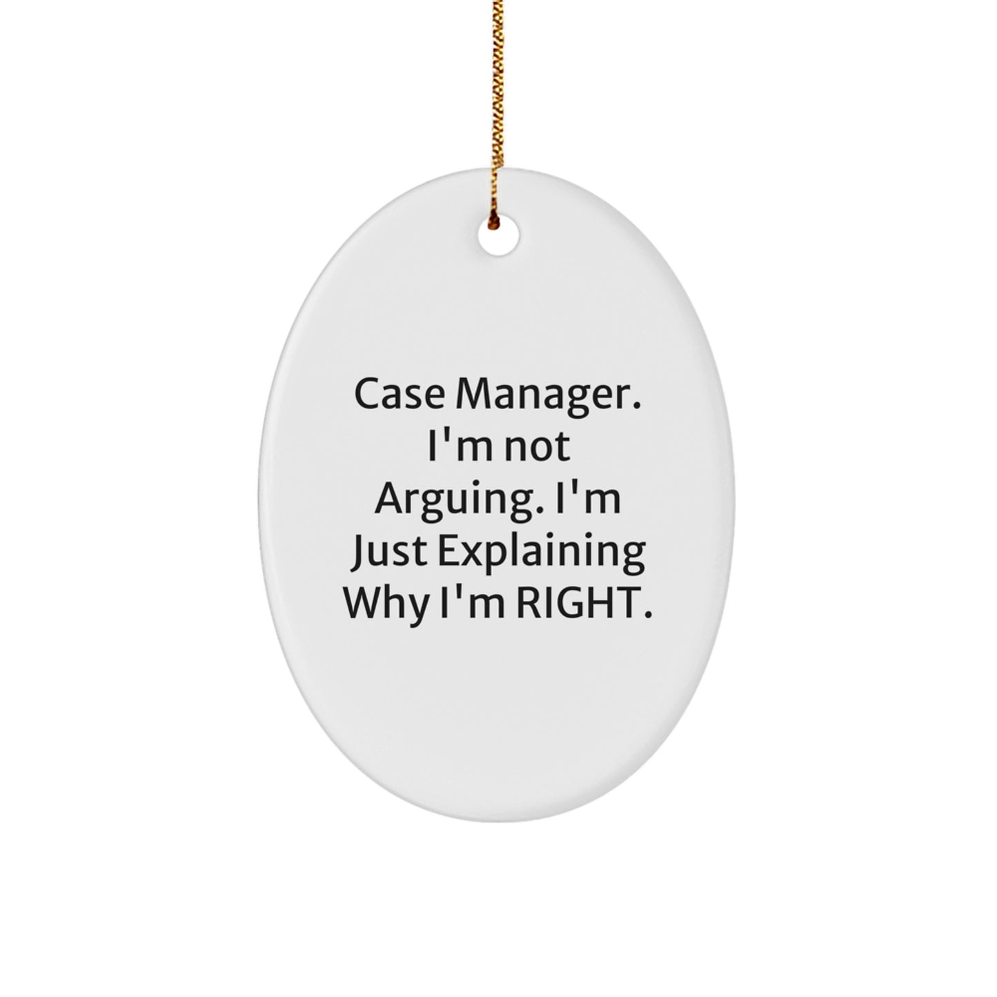 Case Manager Keepsake Christmas Unique Gift for Him Oval Ornament - Image 1