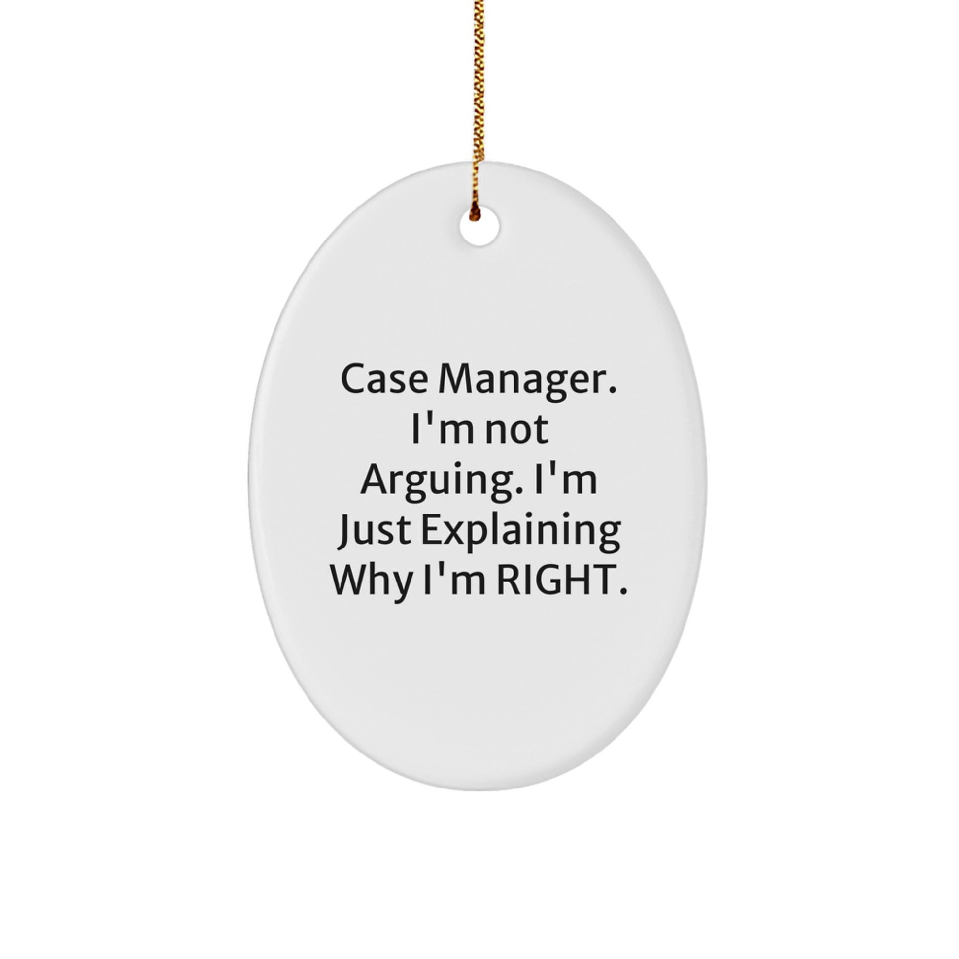 Case Manager Keepsake Christmas Unique Gift for Him Oval Ornament - Image 1