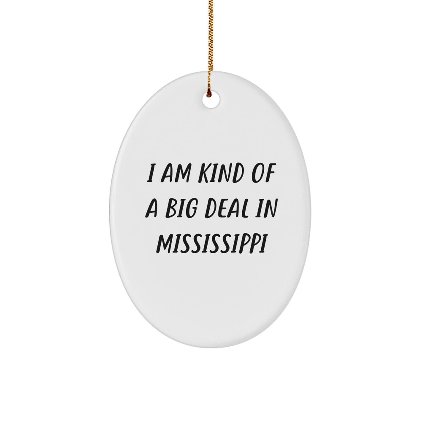 Funny Mississippi Oval Ornament, Gifts from Friends and Family, Christmas Unique Gifts for Mississippi Residents, I Am Kind Of A Prime Selection In Mississippi Oval Decoration - Image 1