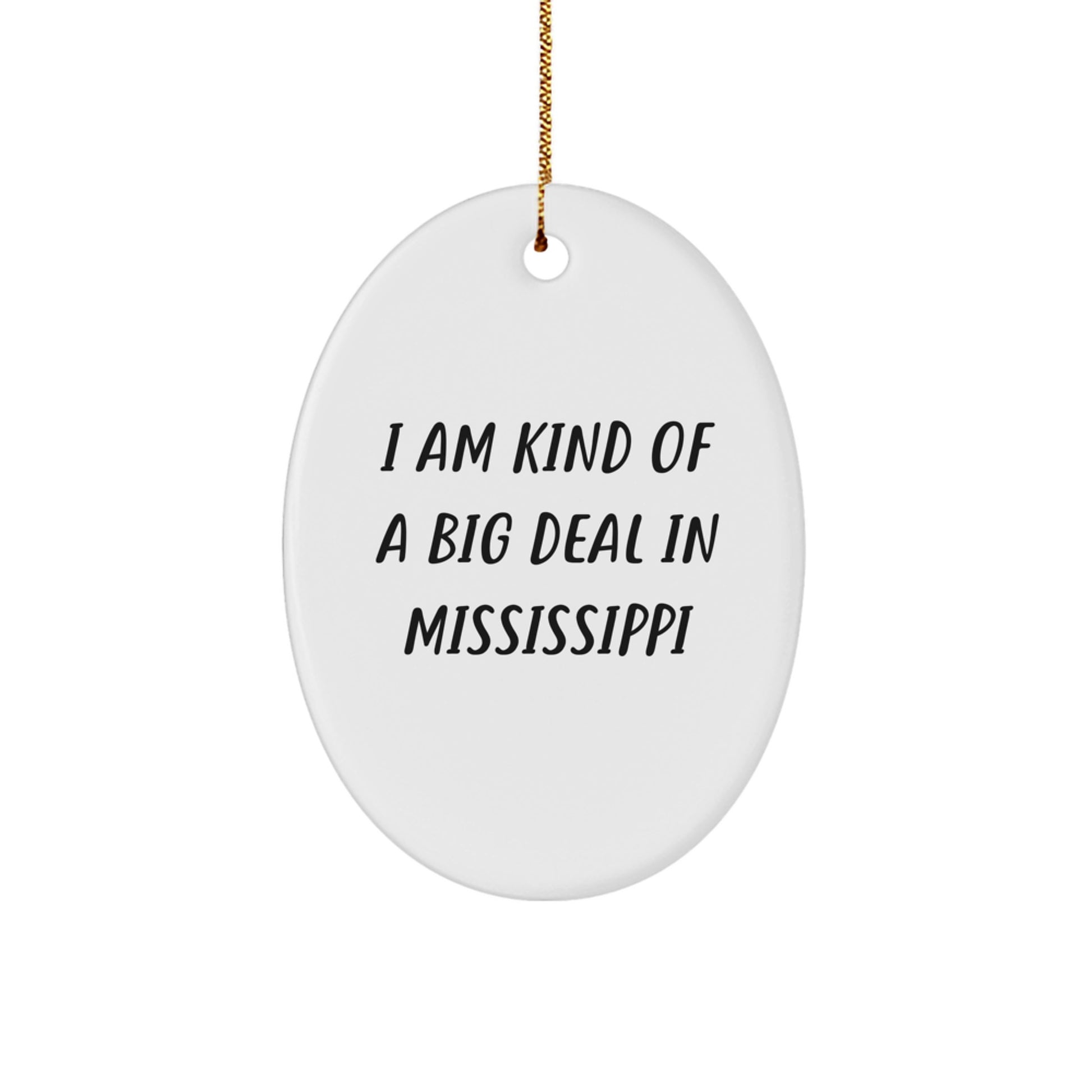 Funny Mississippi Oval Ornament, Gifts from Friends and Family, Christmas Unique Gifts for Mississippi Residents, I Am Kind Of A Prime Selection In Mississippi Oval Decoration - Image 1