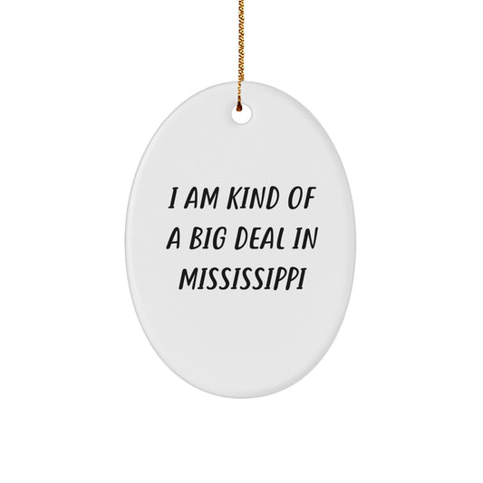 Funny Mississippi Oval Ornament, Gifts from Friends and Family, Christmas Unique Gifts for Mississippi Residents, I Am Kind Of A Prime Selection In Mississippi Oval Decoration - Image 1