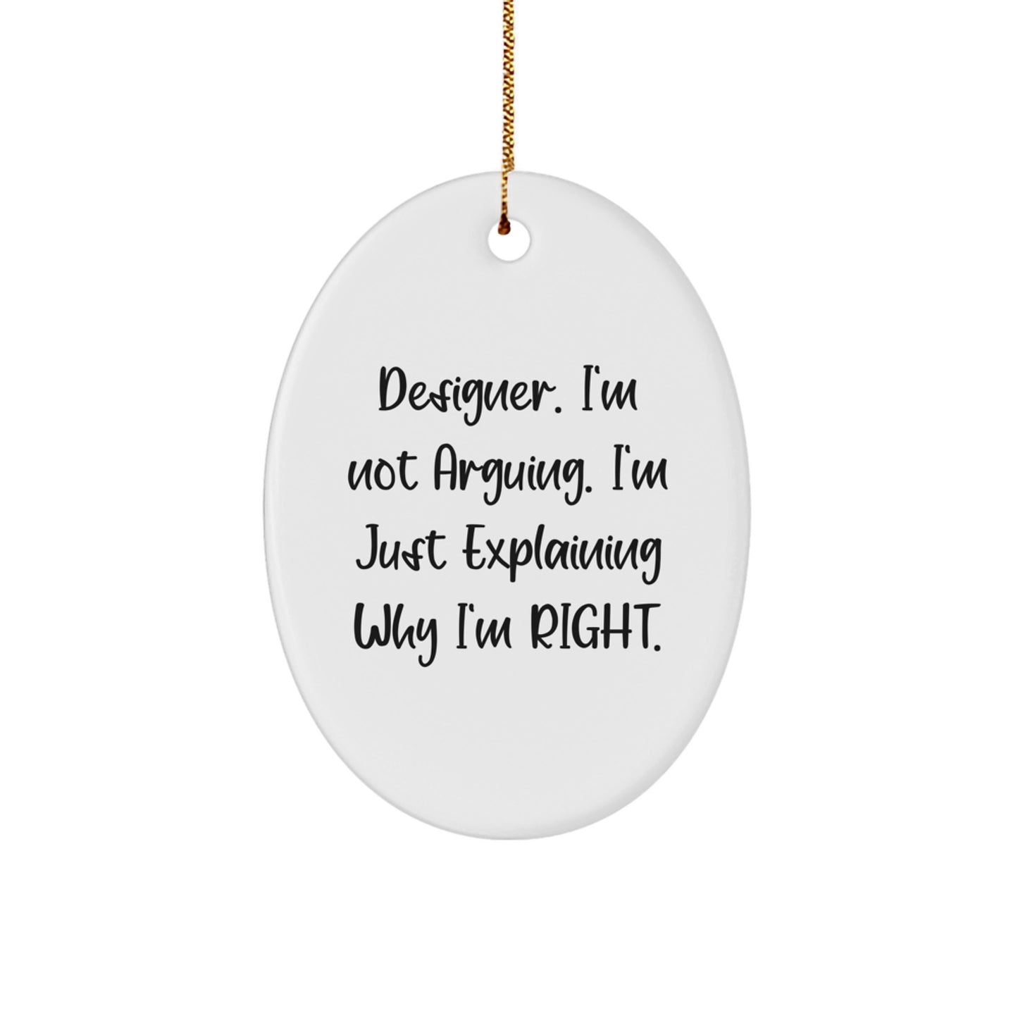 Designer Gifts for Friends from Men - Funny Oval Ornament Christmas Unique Designs - Image 1