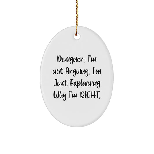 Designer Gifts for Friends from Men - Funny Oval Ornament Christmas Unique Designs - Image 1