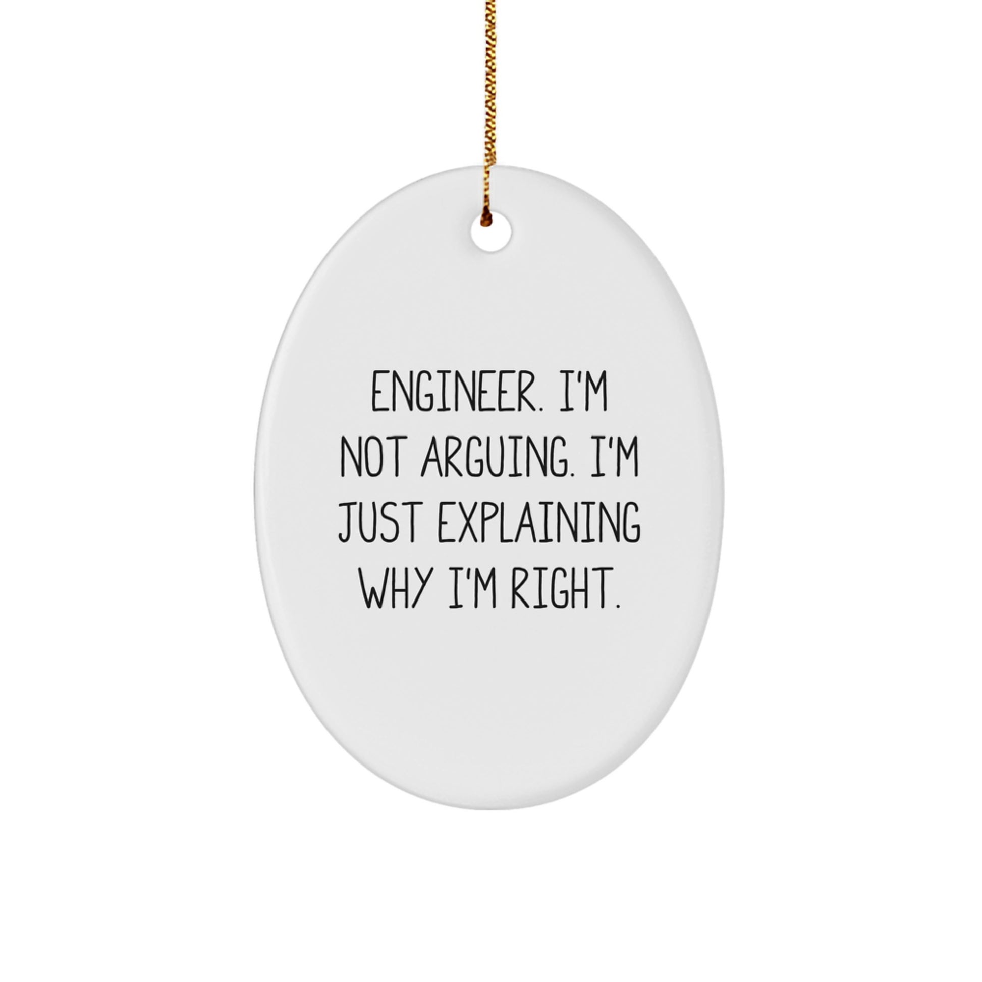 Funny Engineer Oval Ornament Gifts from Friends to Engineer - Image 1