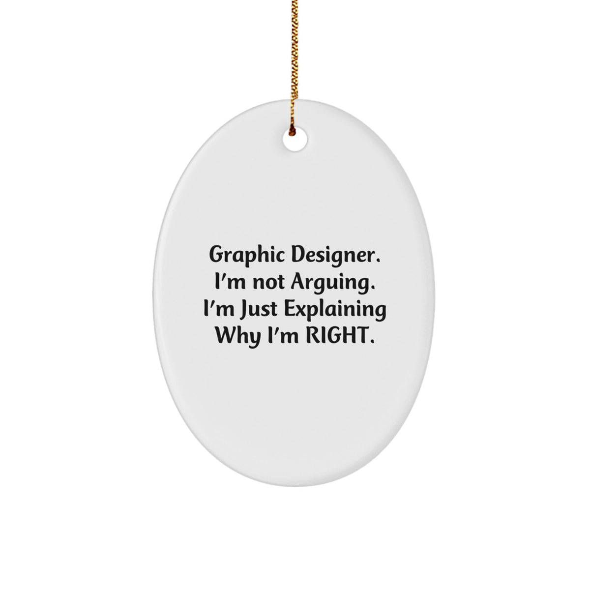 Graphic Designer Favorite Oval Ornament for Kids Christmas Gift - Image 1