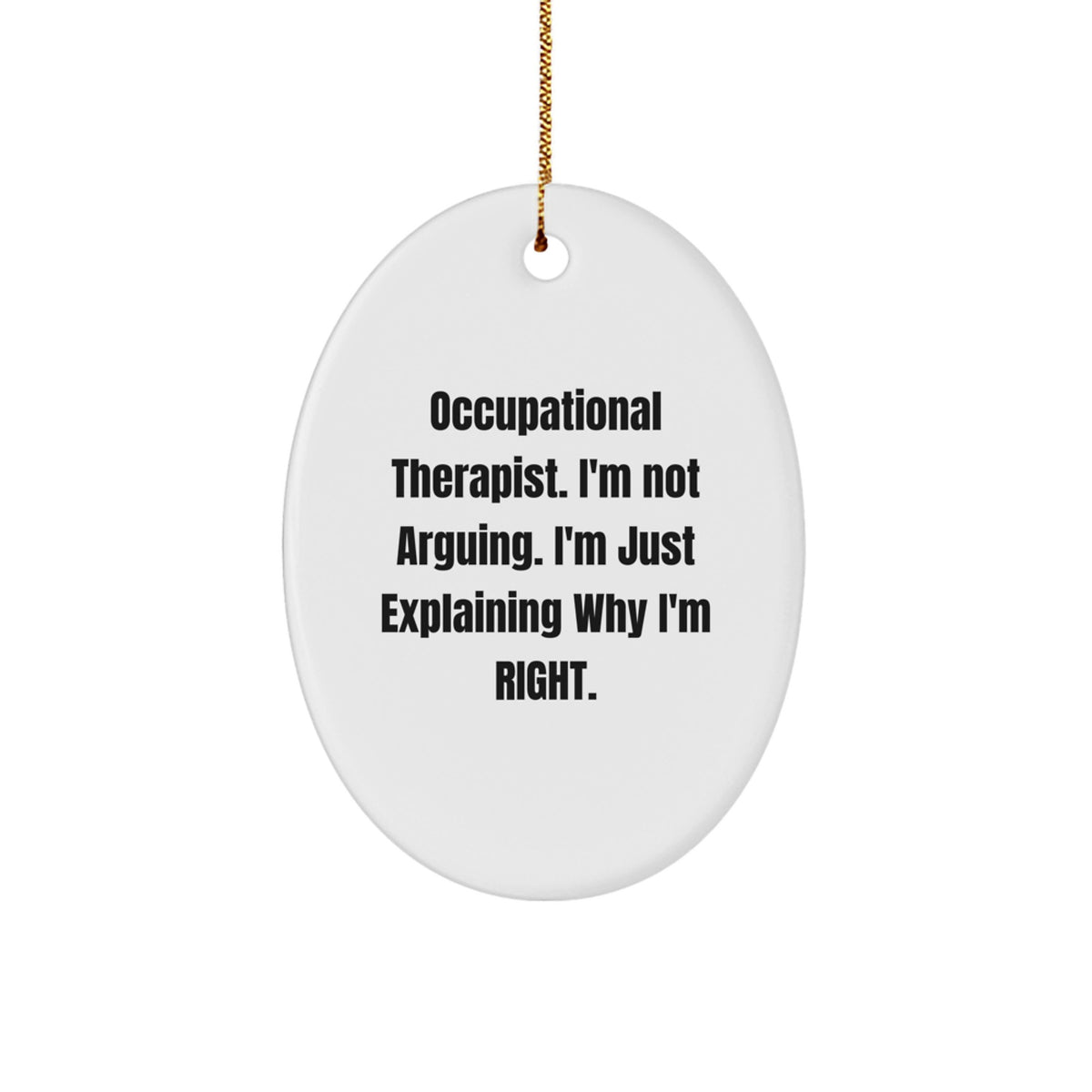 Christmas Gift for Her Occupational Therapist Oval Ornament Present - Image 1