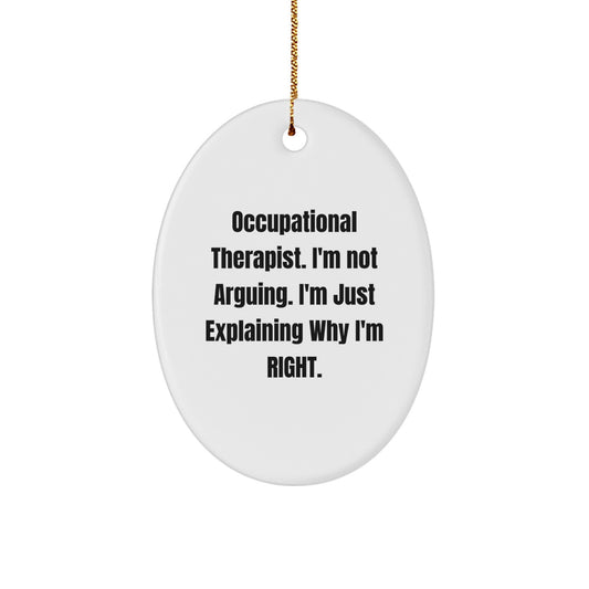 Christmas Gift for Her Occupational Therapist Oval Ornament Present - Image 1