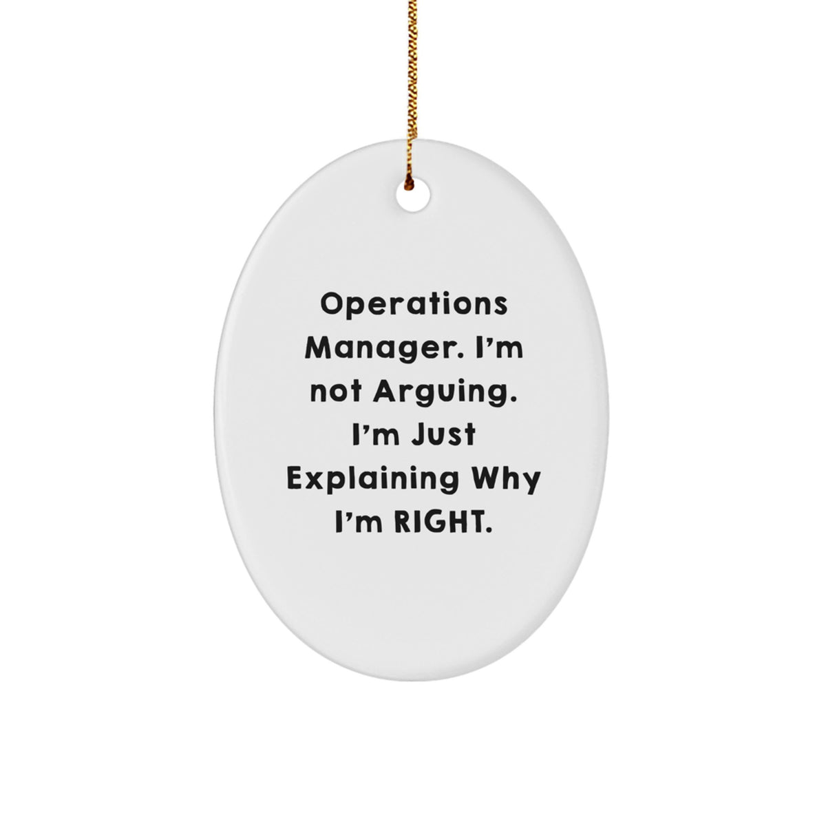 Witty Operations Manager Christmas Unique Gift Novelty Ornament for Friends - Image 1