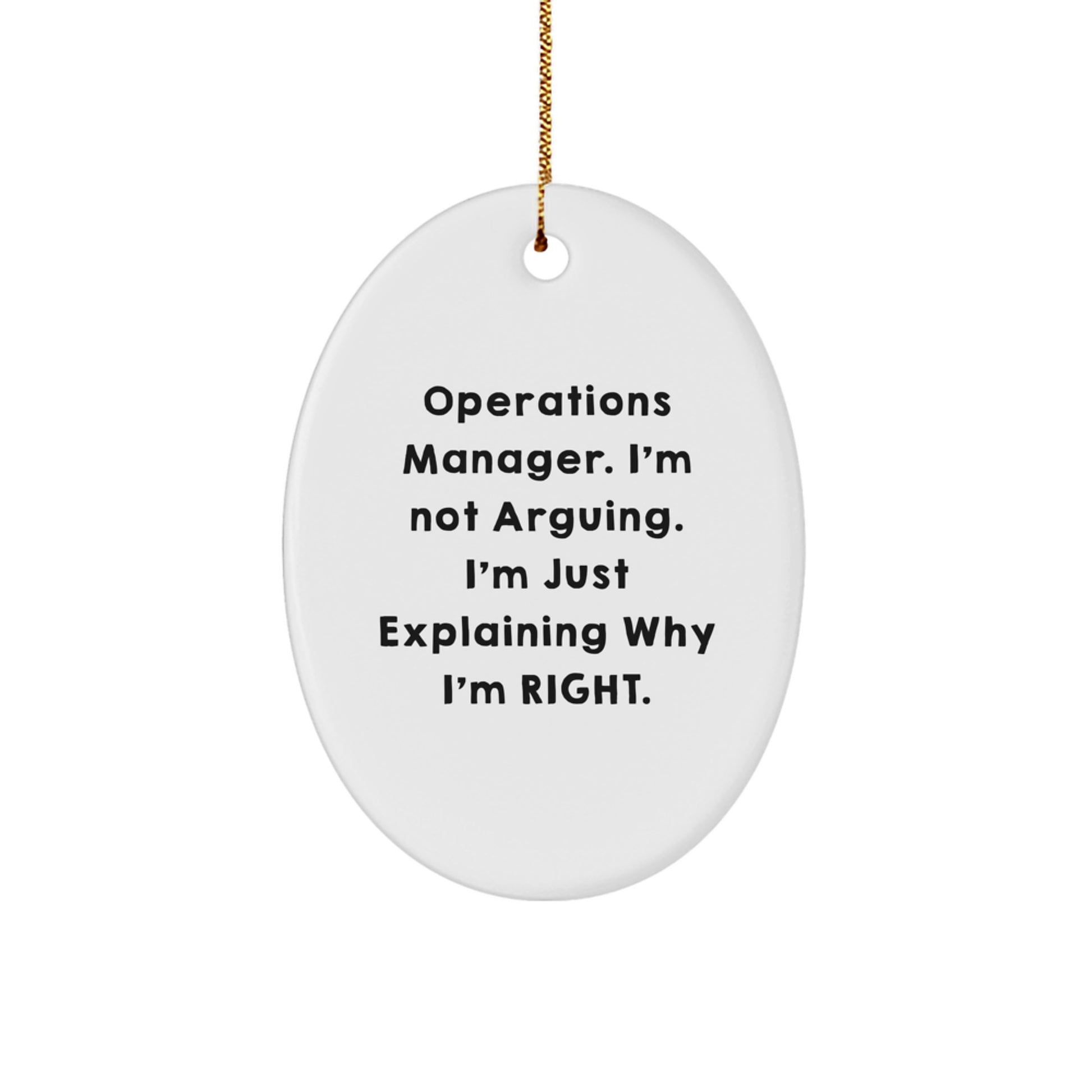 Witty Operations Manager Christmas Unique Gift Novelty Ornament for Friends - Image 1