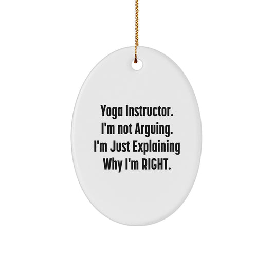 Funny Yoga Instructor Oval Ornament Gifts for Men Women Friends Family Christmas Unique Decorations from Him Her Coworkers - Image 1