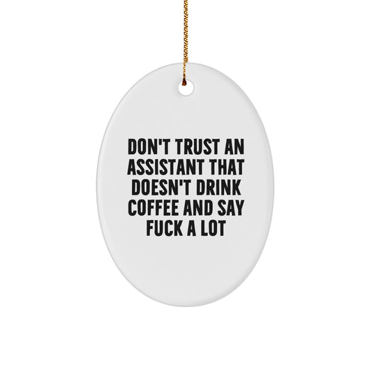Funny Assistant Oval Ornament Gifts from Men to Assistants for Christmas Unique Presents - Image 1