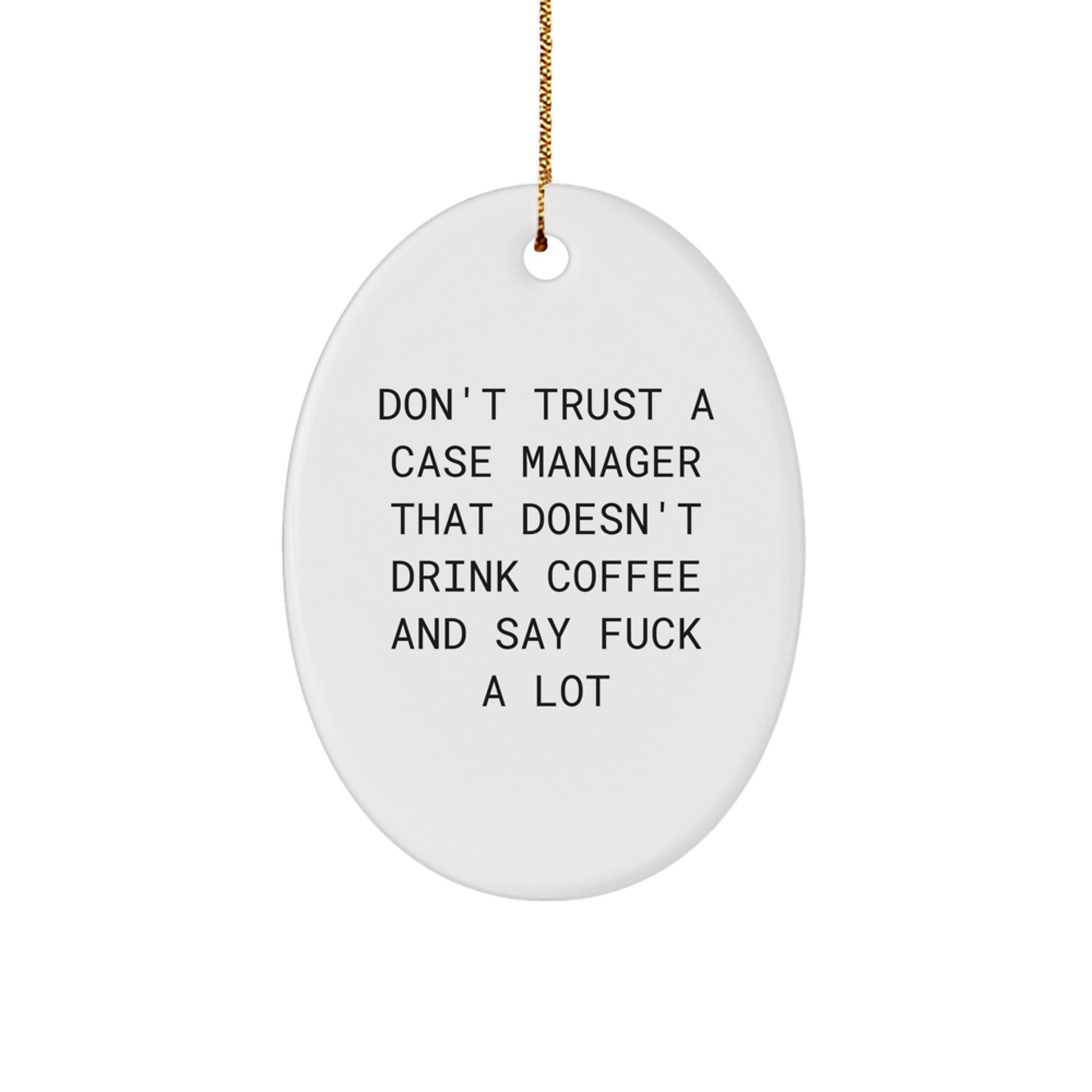 Funny Case Manager Gifts from Friends to Funny Case Managers - 'Don't Trust...' Oval Ornament for Christmas - Image 1