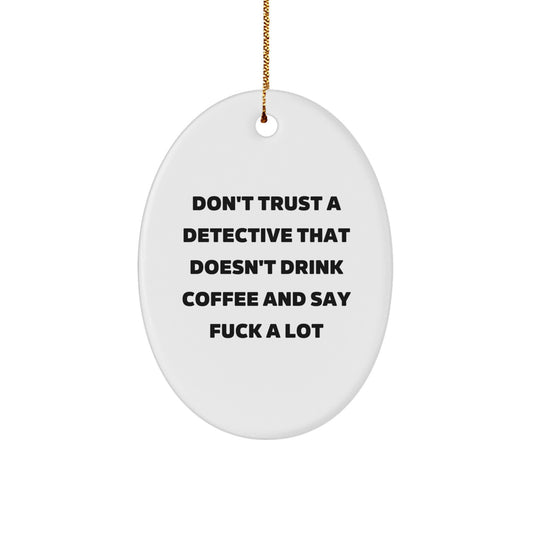 Detective Christmas Ornament Keepsake for Him Coffee Lover Holiday Gift - Image 1