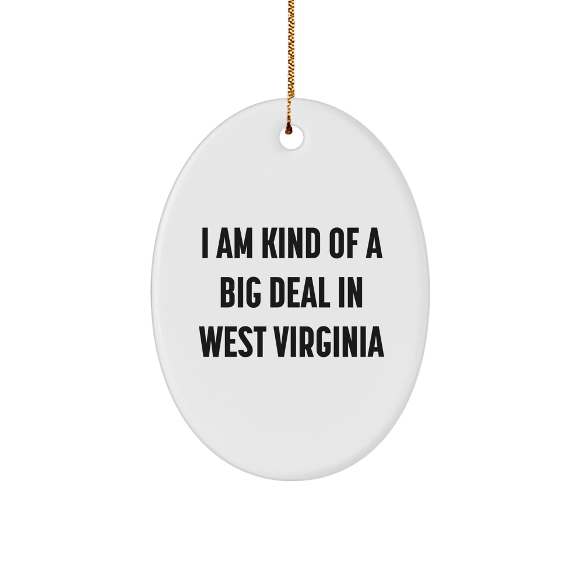 West Virginia Oval Ornament - Funny Quote Gifts for Men from Friends, Christmas Unique Decorations for West Virginia Enthusiasts - Image 1