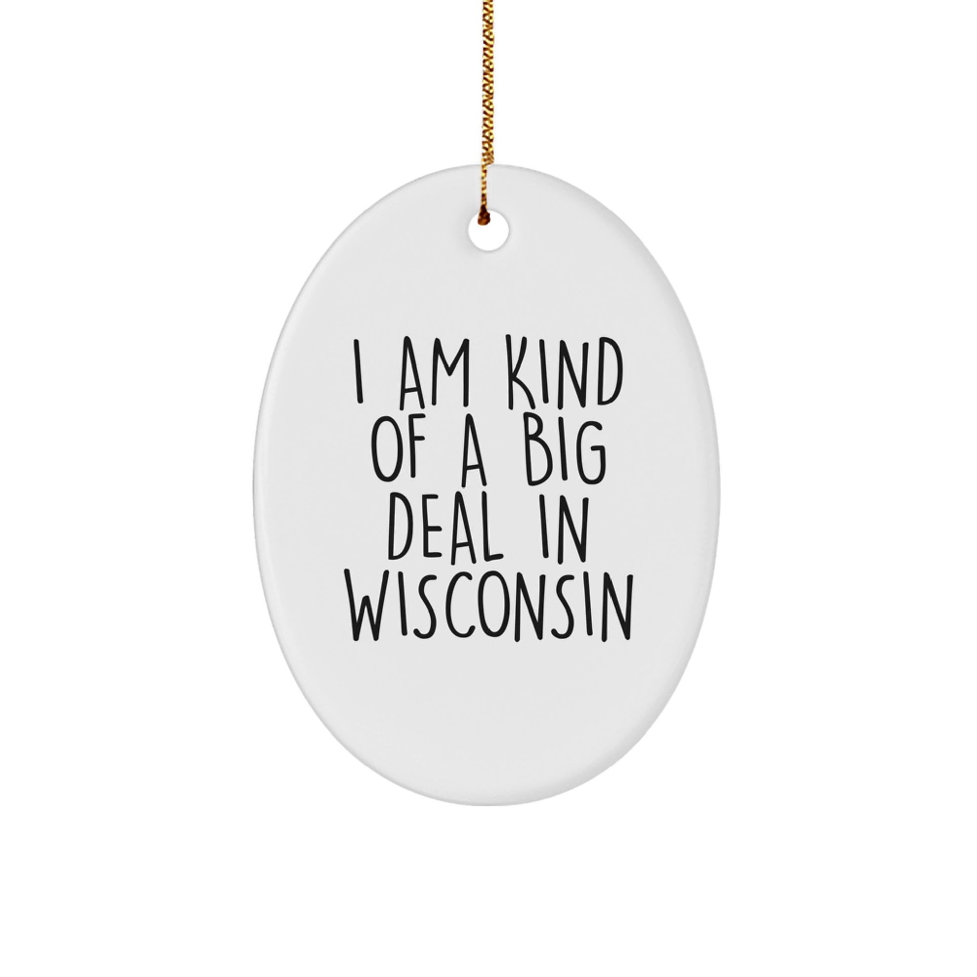 Wisconsin Oval Ornament Funny Quote Gifts for Wisconsin Men Women Friends Family - Image 1
