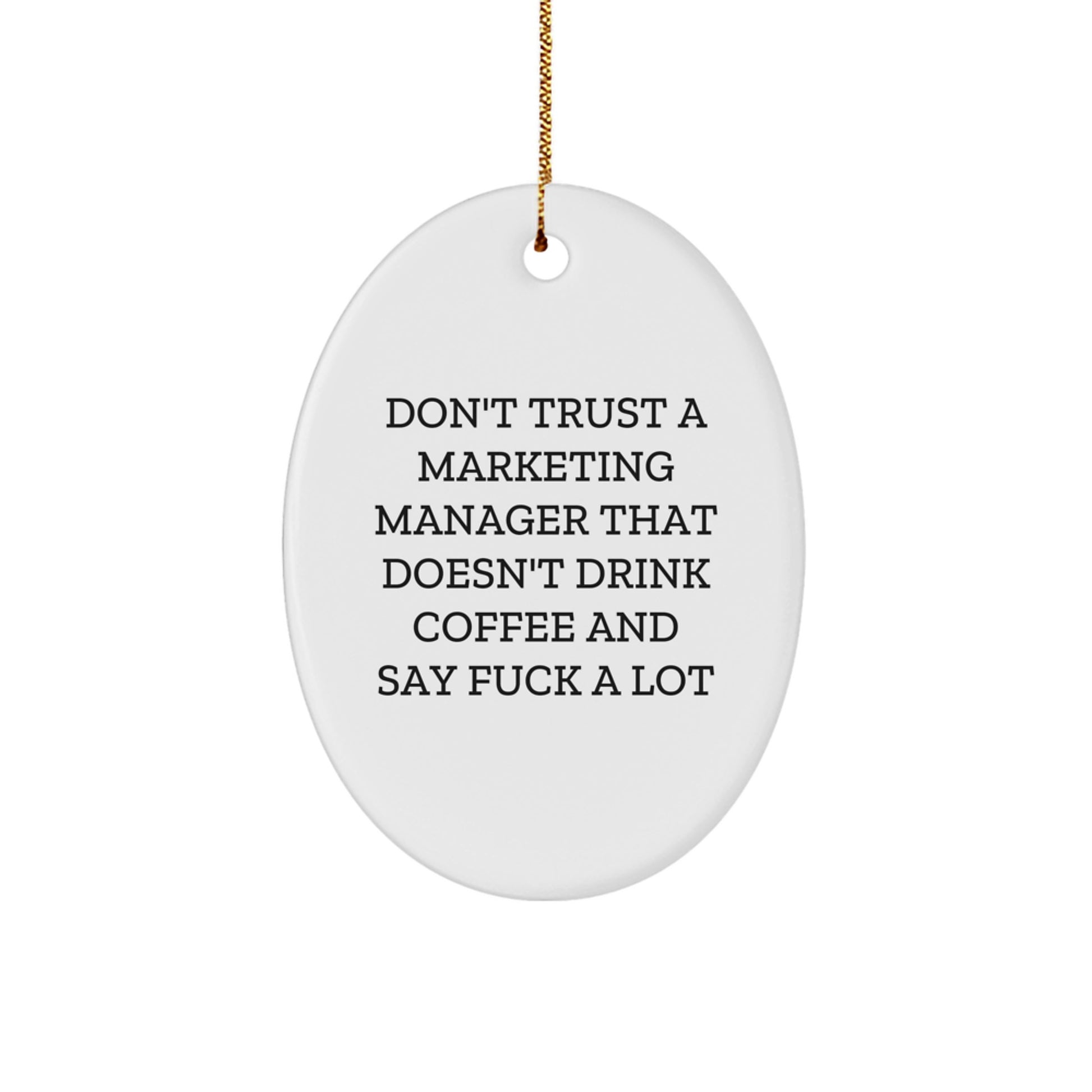 Funny Marketing Manager Gifts from Friends - Oval Ornament for Men Women Coworkers Family - Christmas Unique Presents - Image 1