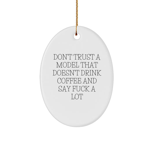 Funny Model Gifts from Friends, Christmas Unique Gifts for Model Enthusiasts, Model Oval Ornament - Image 1