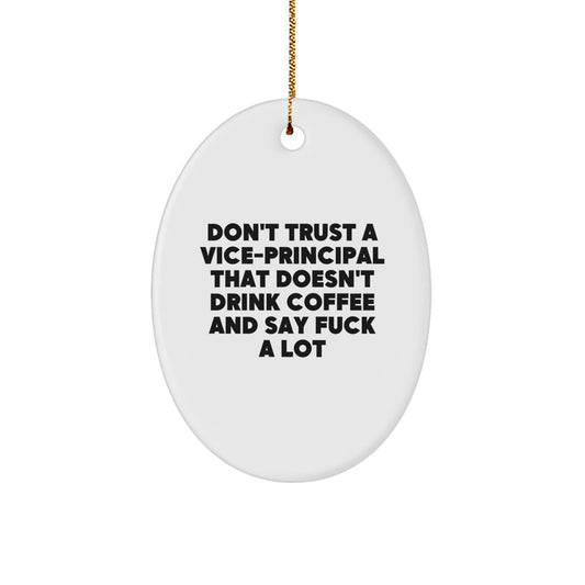 Funny Vice-principal Oval Ornament Gifts for Vice-principal from Friends, Vice-principal Christmas Unique Gifts - Image 1
