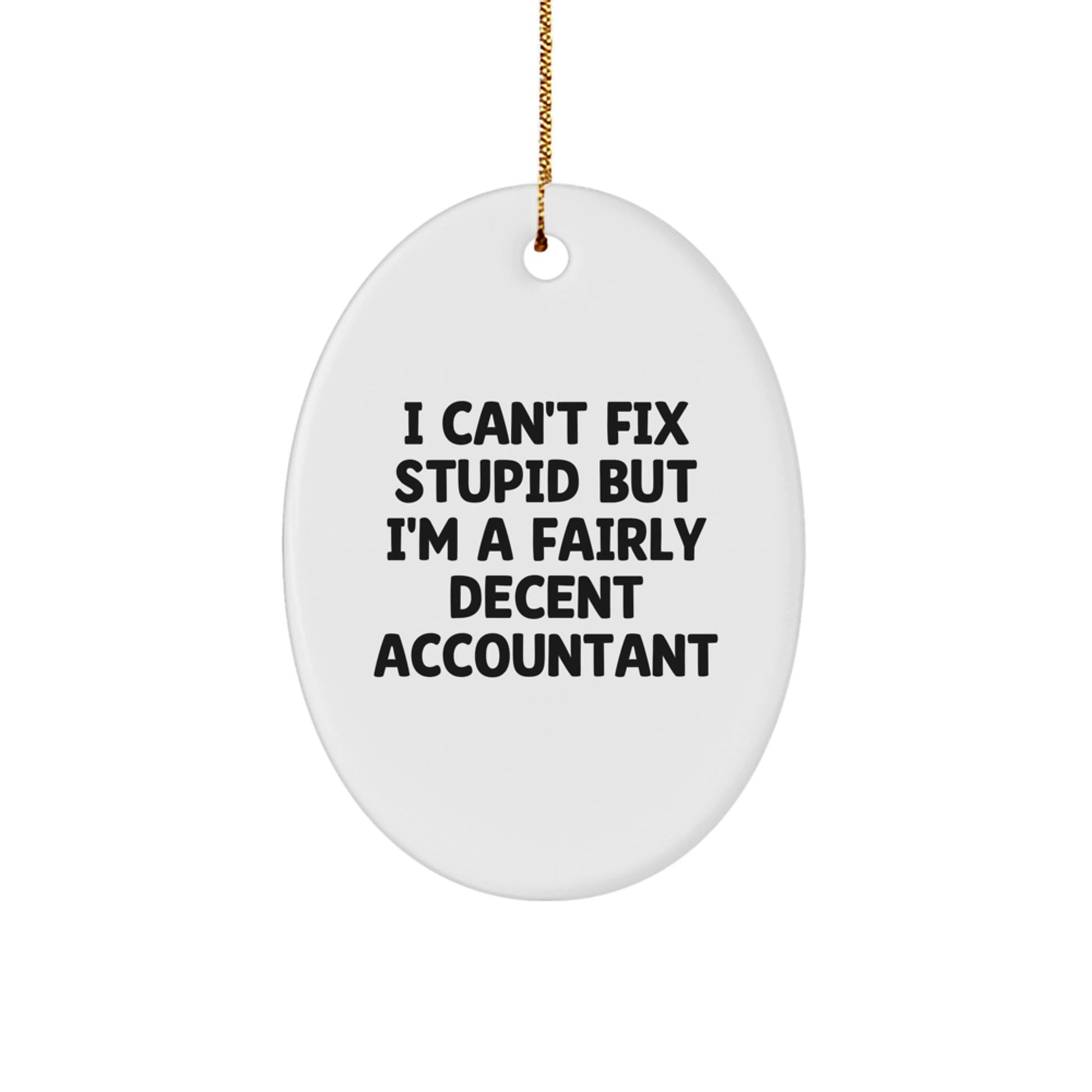 Funny Accountant Gifts from Men, Women, Friends, Coworkers, Family, Unique Christmas Unique Gifts for Accountants, Oval Ornament - Image 1