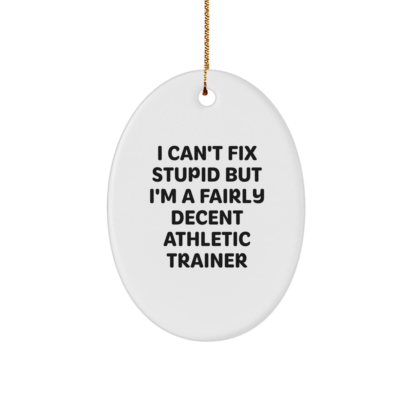 Funny Athletic Trainer Oval Ornament Gifts from Men, Women, Friends, Coworkers, Family for Christmas Unique Gifts - Image 1