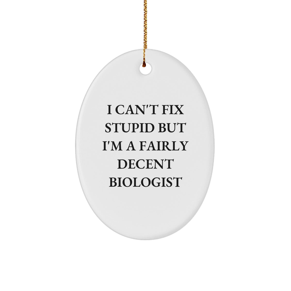 Christmas Unique Gift I Can't Fix Stupid Biologist Ornament for Her Present - Image 1