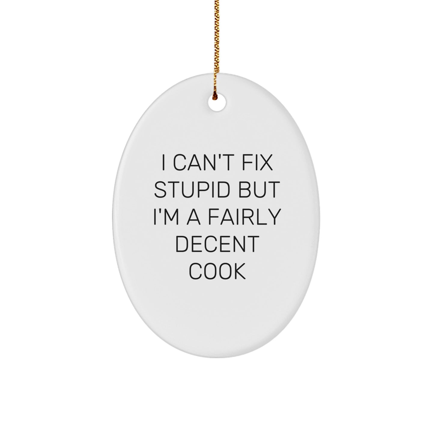 Funny Cook Oval Ornament Gifts Ideas for Men Women Christmas Decoration - Image 1