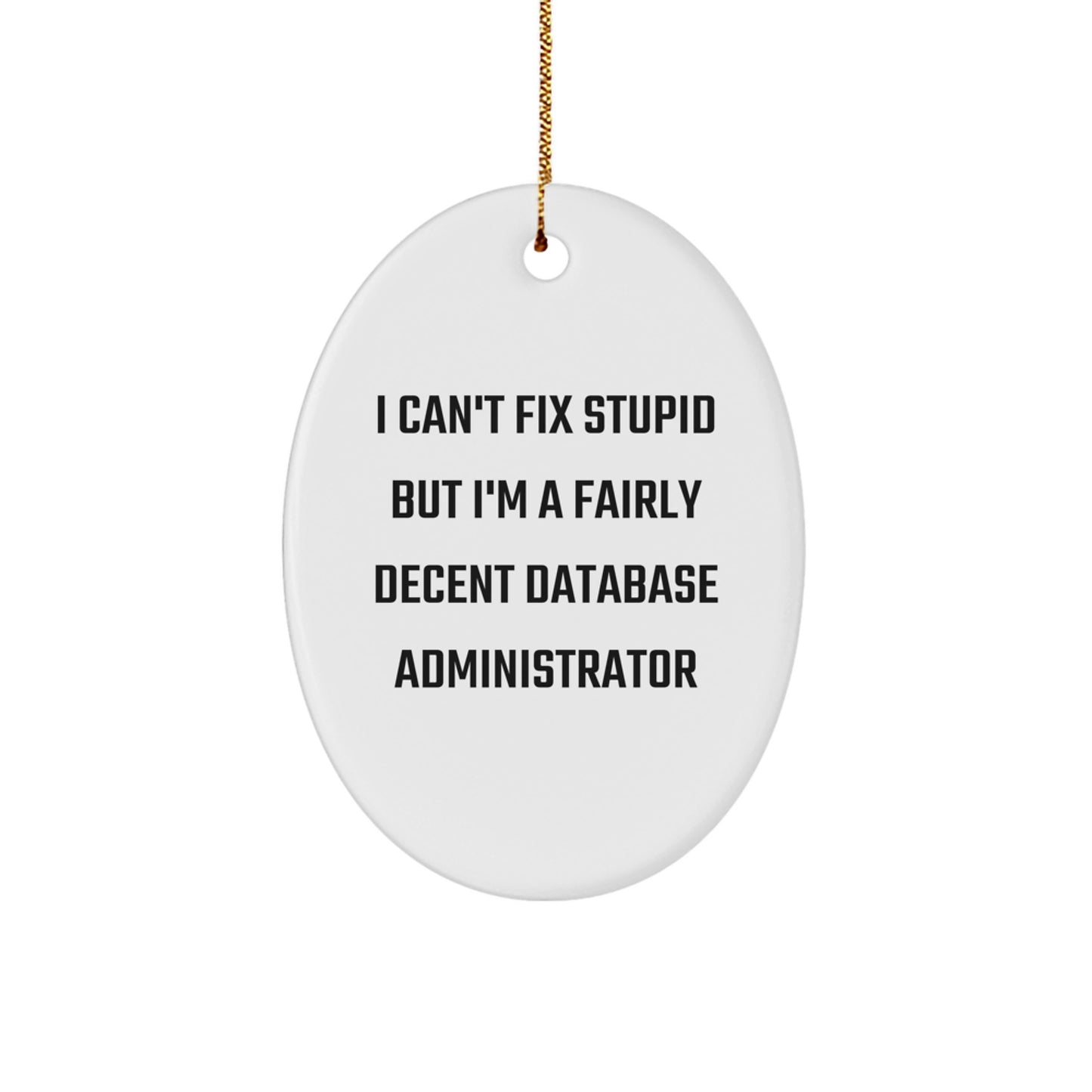 Funny Database Administrator Gifts for Men, Oval Ornament, Christmas Unique Gifts from Friends, Coworkers, Family - Image 1