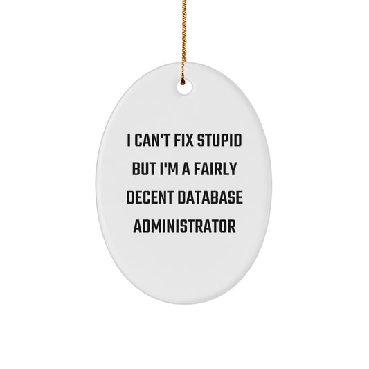 Funny Database Administrator Gifts for Men, Oval Ornament, Christmas Unique Gifts from Friends, Coworkers, Family - Image 1