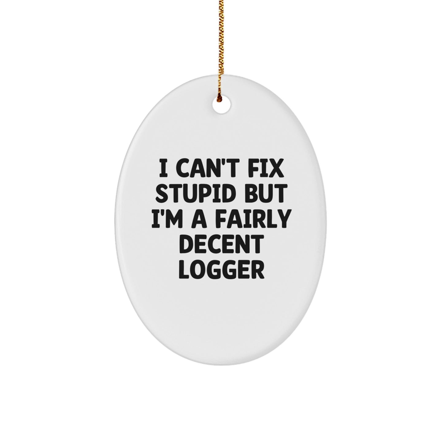 MDF Logger Christmas Ornament for Coworkers I Can't Fix Stupid Gift - Image 1