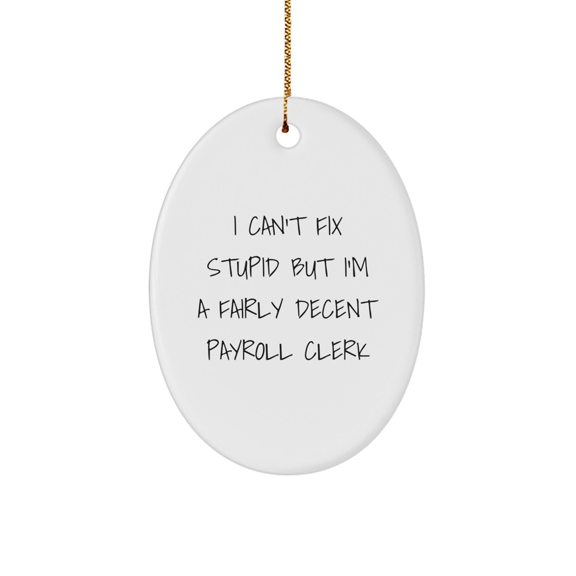 Payroll Clerk Christmas Ornament for Coworkers Gift Idea – Durable MDF - Image 1