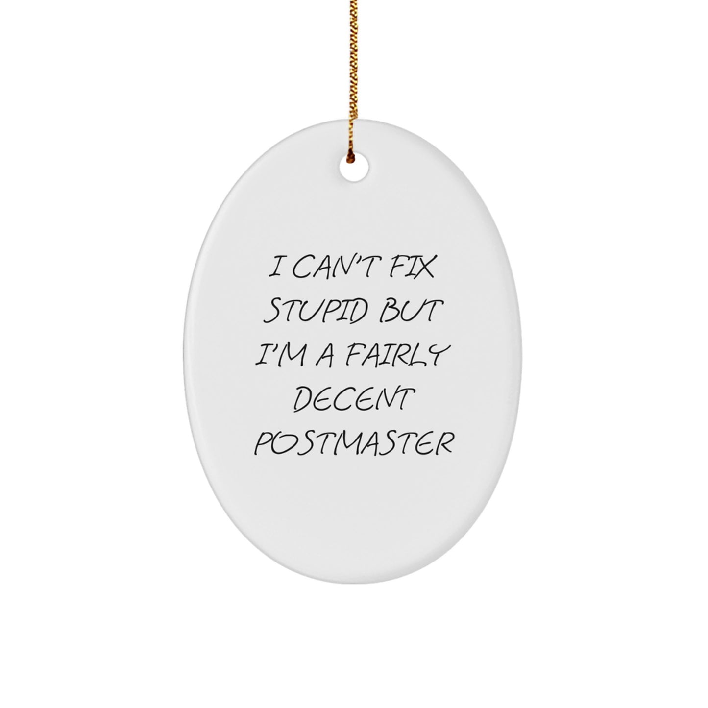 Funny Postmaster Gifts from Men to Women or Friends - Oval Ornament for Christmas Unique Presents - Image 1