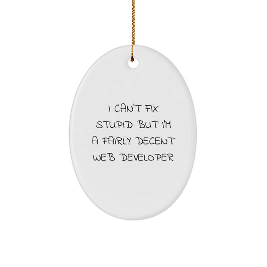Web Developer Oval Ornament Funny Christmas Unique Gift for Coworkers Men Women Friends Family - Image 1