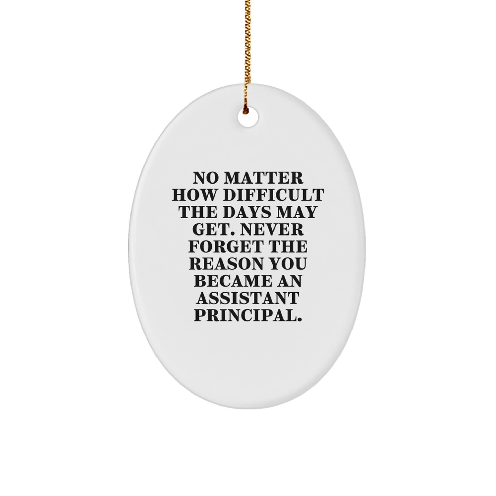 Christmas Unique Gifts for Assistant Principals - Oval Ornament with Inspirational Quote Gifts from Family Friends Coworkers - Image 1