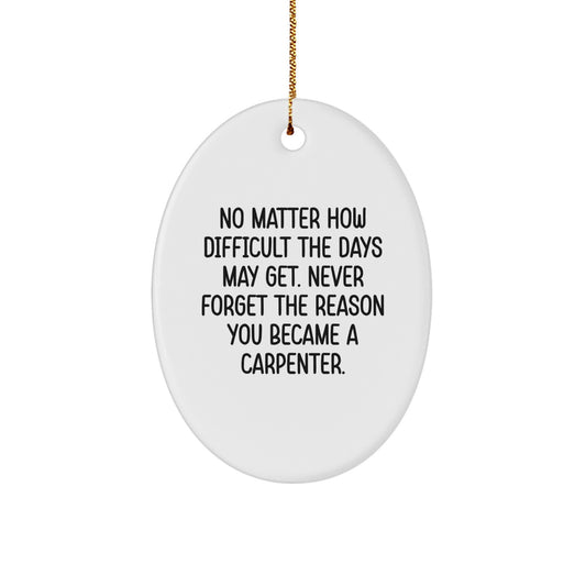 Funny Carpenter Christmas Oval Ornament Gifts for Men, Women, Friends and Family from Carpenter Lover - Image 1