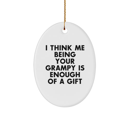 Christmas Gift Grampy Oval Ornament for Her Present - Image 1