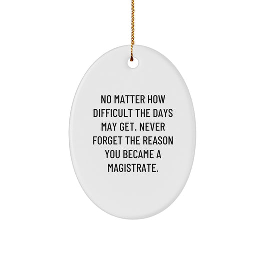 Inspirational Gifts from Friends for Magistrate, Oval Ornament, Never Forget The Reason Quote, Christmas Unique Gifts - Image 1