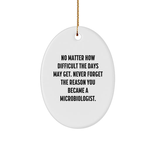 Inspirational Microbiologist Gifts from Friends - Oval Ornament with Quote, Christmas Unique Gifts for Men, Women, and Coworkers - Image 1