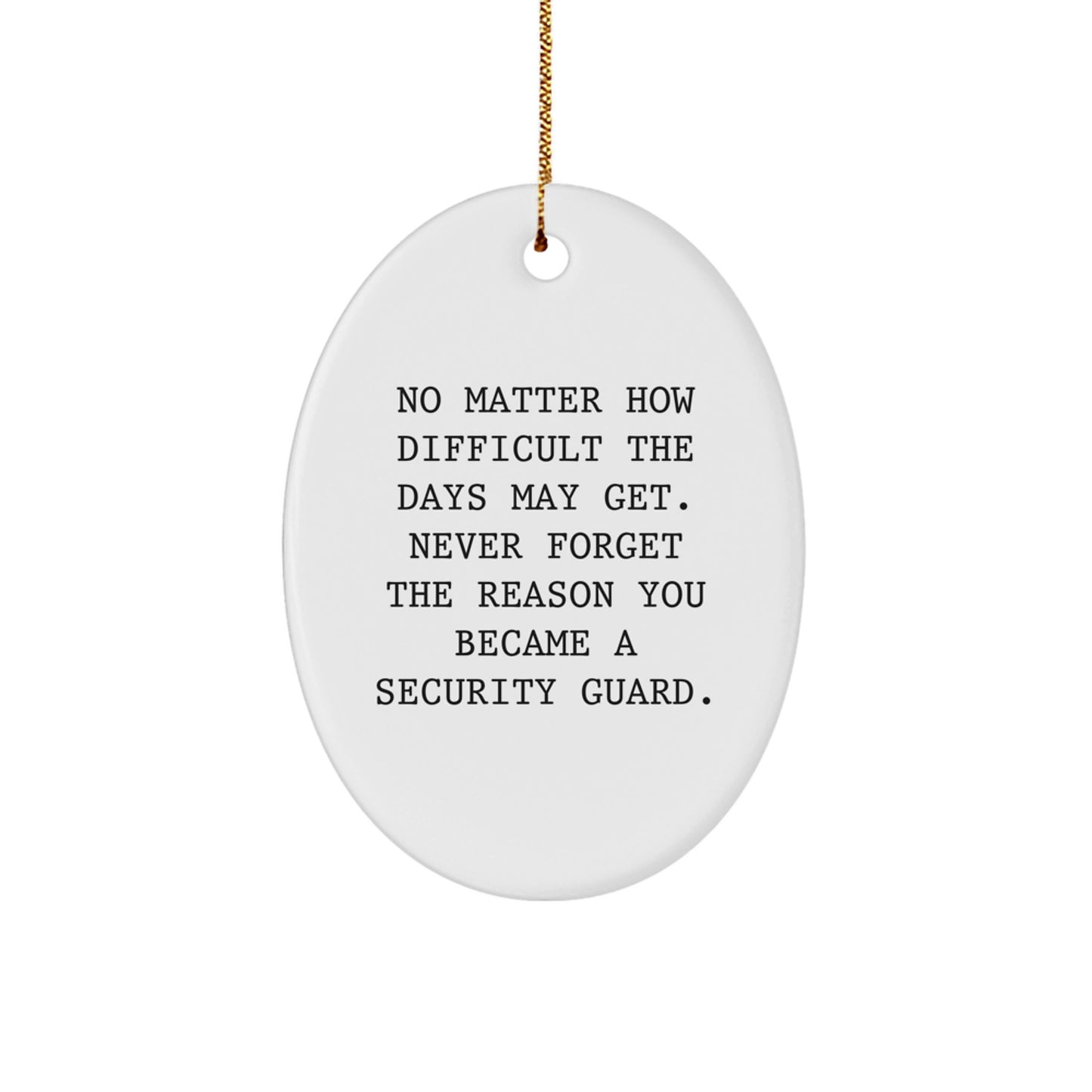 Security Guard Oval Ornament Idea for Coworkers Christmas Unique Gift - Image 1